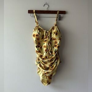 Niptuck Swim one piece bathing suit‎ sunflower print size 6